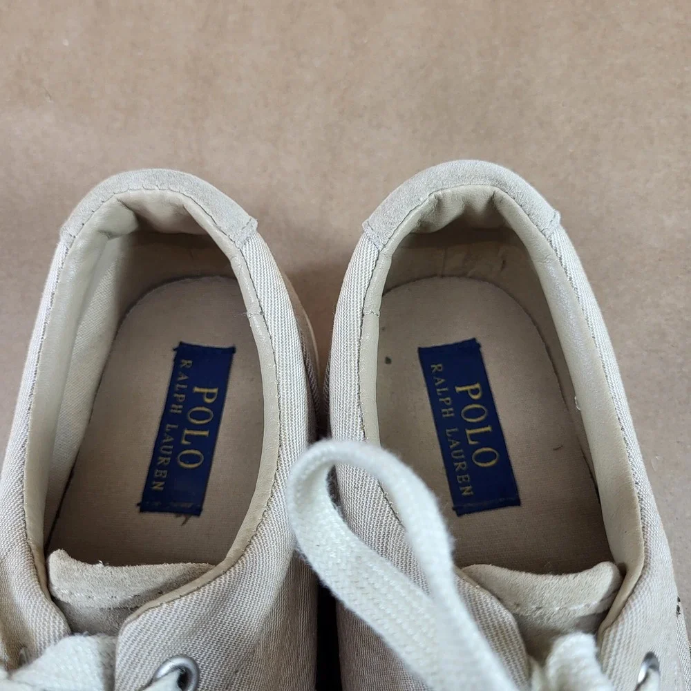 Polo Ralph Lauren Size 10 D Vaughn Beige Casual Sneakers Men's 01087
